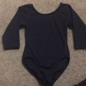 Black leotard 3/4 sleeve like new size 6/7